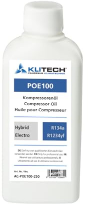 Lube1 Klimaanlagenöl POE100 250ml I Kompressor Öl universell einsetzbar für R134a und R1234yf Kältemittel sowie für Elektro-/Hybridfahrzeuge mit POE-Öl