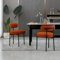 AISALL Esszimmerstühle 2er Set mit Rückenlehnen,Küchenstühle Gestell aus Schwarze Metall, Polsterstuhl Modern Retro Design Stühle, Stühle für Küche, Esszimmer, Orange
