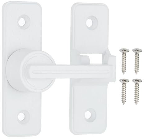 PATIKIL 180 Degree Barn Door Lock, Flip Latches Zinc Alloy Safety Sliding Door Bolt Latch Lock for Garage Bathroom Sliding Swing Open Door, White
