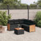Faroom Gartenlounge Balkon mit Stauraum Ecklounge Klein Garten Lounge Sofa Outdoor Sitzecke Balkon Loungemöbel Gartensofa Ecksofa Balkonmöbel Rattansofa Couch Schwarz 6-tlg-Type-81