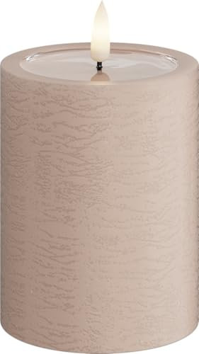 Deluxe Homeart Einzigartige LED-Kerzen - Handgefertigte Echtwachs-Rose Flackernde flammenlose Kerze mit 3D Real Flame™-Technologie - 1500+ Stunden Akkulaufzeit (7,5 x 10 cm)