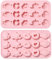 UR URLIFEHALL 2 Pcs Silicone Moulds Heart Lips Donut Shaped Siliocne Fondant Moulds for Chocolate Candy Ice Cube Cookie Reusable Baking Moulds