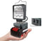 Lampe sans fil pour Makita 18 V - Lampe de travail sans fil avec port USB et type C - 7-16,5 W - Spot LED rotatif à 140° - 6 modes de luminosité - Lampe de chantier (700-1500 lm, portée d'éclairage 33
