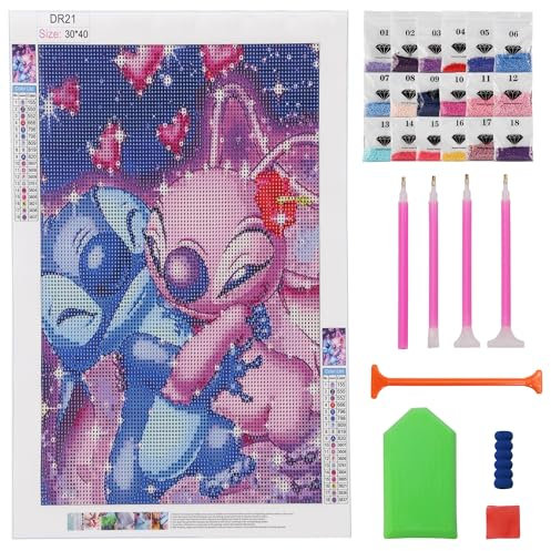 DIY Pintura de Diamantes Niños, 5D DIY Diamond Painting Kit Completo, Juego de Diamond Painting 5D para Niños, Pintura Diamante Dibujos Animados para Decoración del Hogar