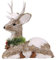 Xnferty Stroh-Rentier-Weihnachtsschmuck, Weihnachts-Hirschfigur, Handgewebte Rentierfigur, Tierkollektion, Ornamente mit Kieferngirlande für Weihnachtsdekoration (B)