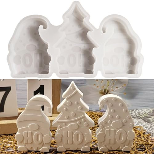 ALEFBET Silikonformen Gießformen Weihnachten,Silikonform Weihnachten Zwerg DIY Silikon Gießform,Weihnachten Gipsformen zum Gießen,Epoxidharz Formen