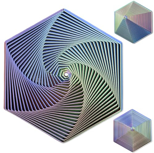 Echehi Gradient Fractal Fidget Hexagons für Kinder und Erwachsene, 3D Spiral Design zur Linderung von Angstzuständen, Antistress Spielzeug. Farbverlauf Lila