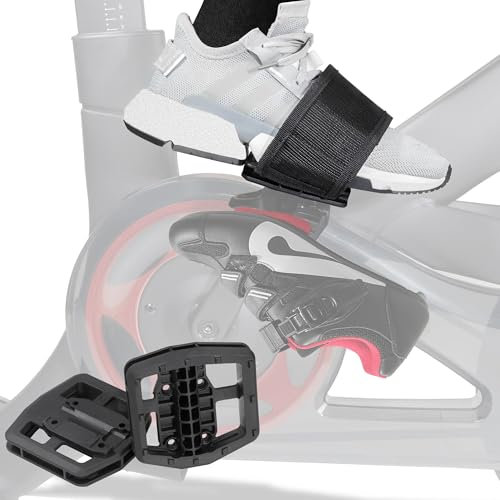 CyclingDeal Strap-in Plattformpedale – kompatibel mit Peloton-Pedalen für Peloton-Fahrrad & Fahrrad + rutschfeste Griffe, Peloton-Pedal-Konverter, Peloton-Zubehör, Fahren mit Sneakers