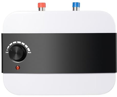 6L calentador de agua eléctrico, termo eléctrico bajo fregadero calentador instantáneo agua caliente pequeño baño cocina 1500W 220V acero inoxidable ABS temperatura ajustable instalación