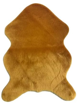 ACESOME Teppich Kunstfell, Faux Lammfell Schaffell Weicher Flauschiger Teppich Kuschelig Wohnzimmer Deko, Nachahmung Wolle Bettvorleger Sofa (Gold, 75 * 120 cm)