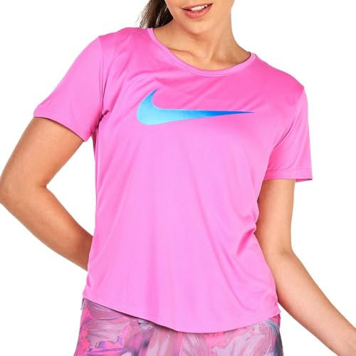 Nike T-Shirt Rose Femme One DF Swsh Rose XS