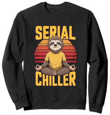 Serial Chiller Faultier Yoga Sonnenuntergang Sweatshirt