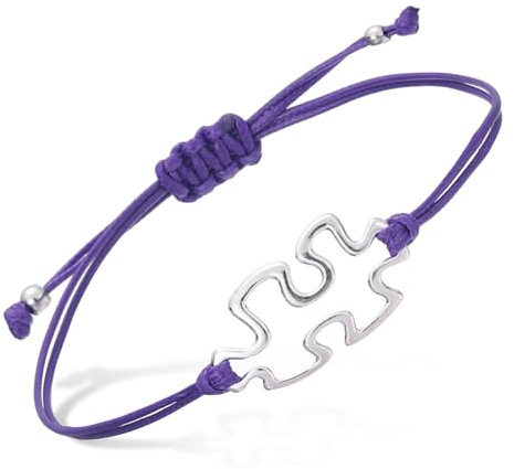 PATIKIL Bracelet En Cordon Puzzle, Bracelet Tressé À La Main Réglable Avec Pendentif Pour Amitié DIY Bijoux ornementation, Purple