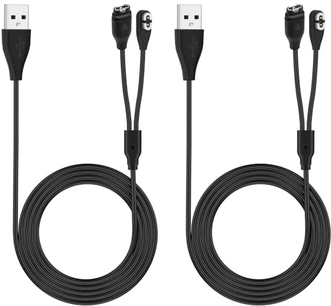 Seminer 2in1 Cargador Compatible con Garmin Fenix 5 5S 5X Plus 6 6S 6X Pro 7 7S 7X, Forerunner 45 45S 245, Cable de carga para Shokz Openrun/Openrun Pro/Opencomm/OpenRun Mini(2 Pack)