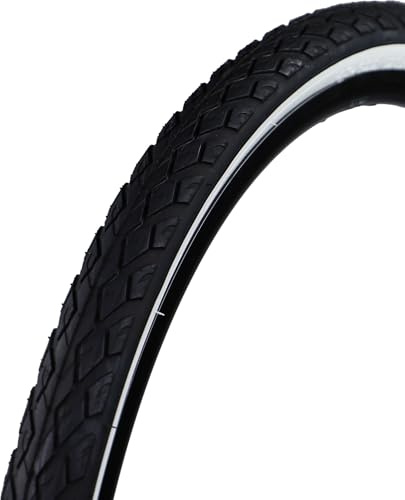 FISCHER Fahrradreifen Trekking, pannensicher mit Reflexstreifen, schwarz, 28 x 1,60 Zoll (42-622)