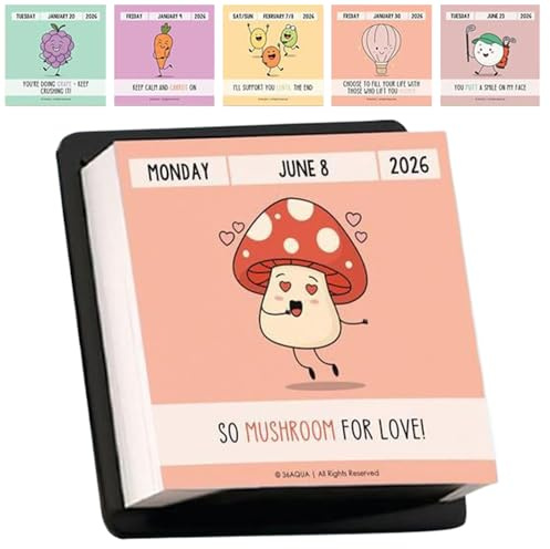 Wortwitziger Motivationskalender 2026, Täglich Abtrennbarer Wortwitz & Inspirierende Zitate, Lustiger Wochenkalender,Witziger Tischkalender Geschenkidees Für Kollegen, Freunde, Mitarbeiter