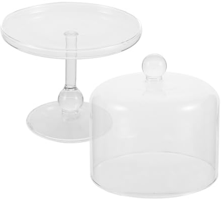 Tortenständer aus Glas mit Deckel, Fuß und Stabilem Stand für Desserts | Elegante Glasform, Leicht zu Reinigen, Vielseitig Nutzbar, für Küche und Nachmittagstee, für Snacks