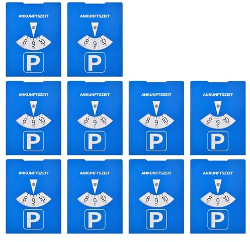 jhsaxza 10 Stück Parkscheibe Auto,Parkscheibe Pappe, Mit Parktimer Und Tankanzeige, 11 X 15 cm, Blau. Geeignet Für Pkw, Motorräder, LKW Und Wohnmobile