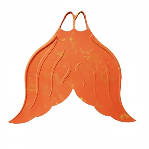 RoaQinFo de Sirena Monofin para Adultos s de Goma Especializadas en Actividades Acuáticas Accesorio Ergonómico Ligero Adecuada para Entrenamiento en Playa , Naranja otoño , XS