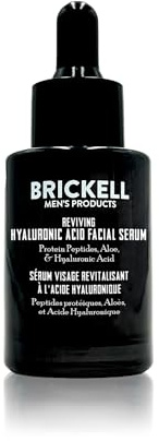 Brickell Anti-Aging-Hyaluronsäure-Serum für Männer für das Gesicht, belebendes Tagesserum für Männer, Natürliches und Organisches Vitamin-C-Gesichtsserum mit Proteinpeptiden, 30 ml, unparfümiert