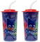 Zak Designs PP 473 ml 2er-Pack PJ Masks Trinkbecher mit Deckel und Strohhalm, Sippy Cup, Schnabelform, Kinderdrinkbecher, Schulbedarf, 17 x 10 x 7,1 cm