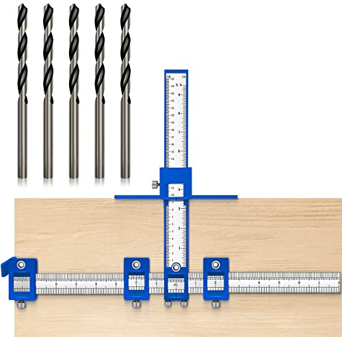 Holimax Cabinet Hardware Jig, Cabinet Handle Jig, Cabinet Hardware Template Tool, Punch Locator Drill Guide for Handle Knob Pull Installation of Door and Drawer woodworking tools