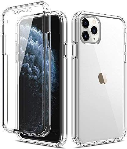 LAPOPNUT Coque pour iPhone 11 Transparent Silicone 360 Degrés Protection Intégrale Antichoc et Anti-Rayures Fine Étui Tactile Deux Couches Case Housse pour Apple iPhone 11