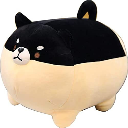 OUKEYI Shiba Inu Plüsch-Hundespielzeug, Anime, Corgi, Kawaii, weiches Kissen, Plüschtier, Geschenke für Mädchen und Jungen, 40,6 cm, Schwarz