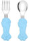 Vicloon Ensemble de Cuillères à Fourchette pour Bébé,2pcs Fourchette et Cuillère Enfant Ensemble Cuillère et Fourchette en Acier Inoxydable de Qualité Alimentaire 304