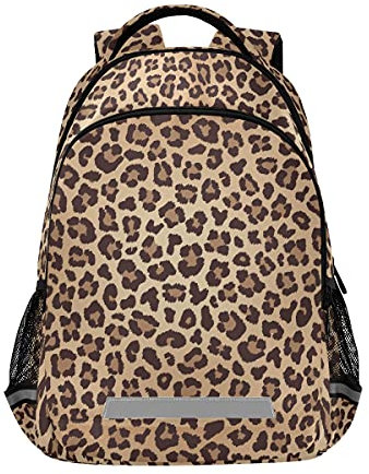 MNSRUU Schulrucksack mit Brustgurt, Leopard Beige Braun Textur Laptop Rucksack Einheitsgröße