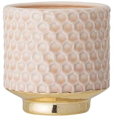 Nordring Pot de fleur Goldy - Pots de Fleurs décoratifs Couleur pour intérieur Style rétro créatif M (12,5 cm ø), rose, Céramique