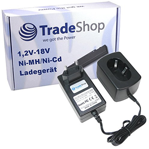 Trade-Shop Akku Ladegerät (1,2V-18V) Ladestation kompatibel mit Makita 6270D 6270DWE 6271DWE 6271DWPE3 6271DWPL 6271DWPLE 6313DWB 6314D 6314DWAE