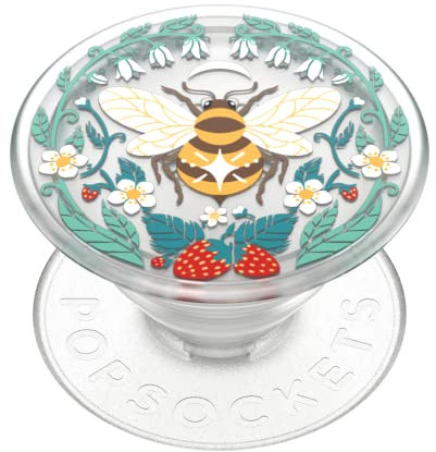 PopSockets Plant-Based Phone Grip with Expanding Kickstand, Adhesive Grip, Eco-Friendly - Transluscent Bee Boho