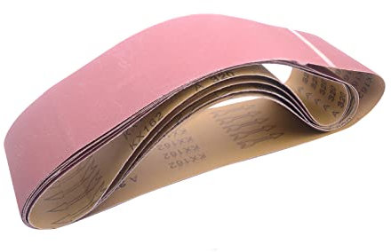 Lot de 25 bandes abrasives en oxyde d'aluminium - 100 mm x 915 mm - Bandes abrasives pour ponceuse à bande