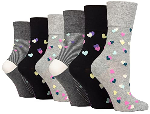 SOCK SHOP GENTLE GRIP 6 Pairs of Ladies Socks, Size UK 4-8 (6 x RH254)