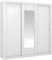 Vente-unique-Armario con Espejo Roxane - 3 Puertas correderas – Ancho 220 cm - Blanco
