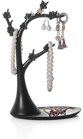 Schmuckständer Retro Schmuck Baum Organizer Schmuck Hanging Stand Display Tisch Top Halskette Armbandhalter Ohrring Kleiderbügel Organizer Rack Tower Schmuckhalter (Color : A)