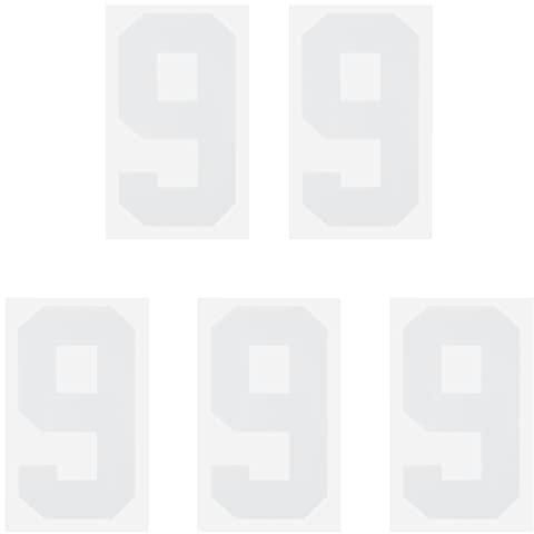 sourcing map Iron on Number 9 Heat Transfer 8 White Single Number for Team Uniform, Sports T-Shirt, Football, Basketball, Baseball Pack of 5