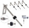 NuaSol Lot de 4 vis à double filetage avec tôle d'adaptation M10 x 200 mm en acier inoxydable | Vis Inox pour Fixation Panneau Solaire