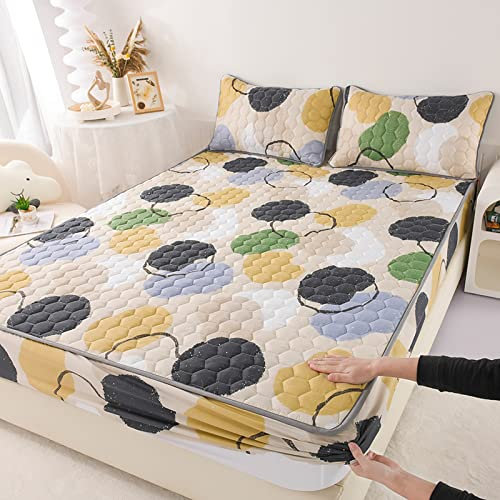Spannbetttuch 120 * 200 cm 1 STÜCKE, Baumwolle Gesteppte Gepolsterte Tagesdecke, Matratzenbezug Bettlaken Bettwäsche Für Kinderzimmer Rund
