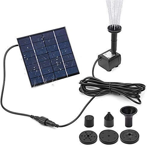 HUIOP Mini Pompe de Fontaine Solaire Kit de Panneau d'alimentation de Pompe à Eau Solaire Pompe à Eau à Panneau Solaire pour Piscine de Jardin
