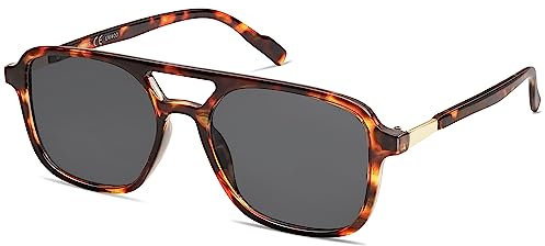 SOJOS Sonnenbrille Damen Herren Retro, Vintage Eckig Kunststoff Trendy Damen Herren Sonnenbrillen SJ2202