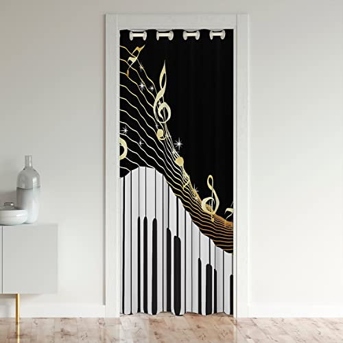 Tenda per porta pianoforte Privacy Musica tema armadio copertura della porta tenda morbida per bambini di lusso pianoforte musicale isolato tende termiche per camera da letto interno ingresso tenda p