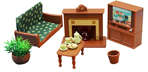 NUOBESTY 1 Set Puppenhaus-Sofa Niedliche Teetasse Kamin-Zubehör Tv-Zubehör Miniatur-Zubehör Couch Couchtisch Mini- Wohnzimmer-Zubehör Mini-Schlafzimmer-Dekoration Mini-Modell
