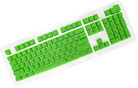 Naroote Keycap Set, Light Transmittance 2 Colors Injection Molding PBT Keycaps 106 Keys Oil Repellent Coating OEM Height For Mechanical Keyboard (cheese green)