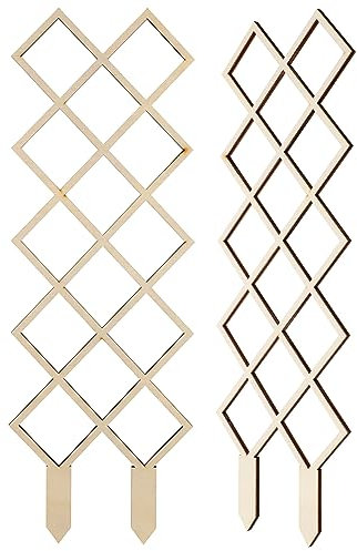 Homoyoyo 2stücke Holz Rankgitter Für Kletterpflanzen Pflanzstütze Aus Hochwertigem Holz Stabil Und Wiederverwendbar Für Erbsen Tomaten Pfingstrosen Rankenhilfe Garten Innenbereich