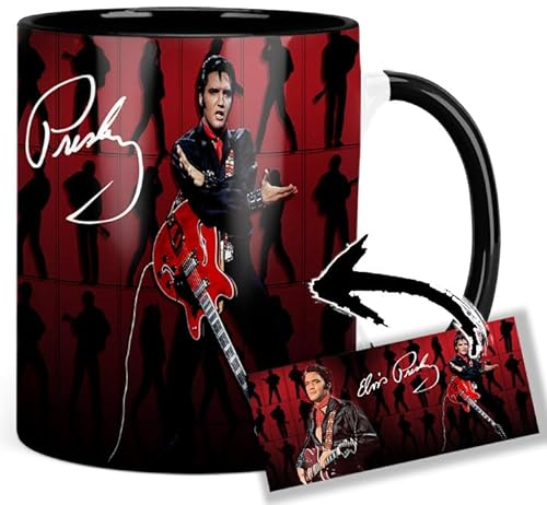 Elvis Presley The Comeback Special B Tasse Innen & Henkel Schwarz Keramikbecher Mug