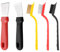 JJWNMLL Lot de 2 grattoirs de nettoyage pour fours, cuisinières, plaques à induction, congélateur en acier inoxydable avec meule, 3 brosses de nettoyage (rouge et noir)