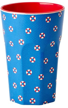 ReWu Rice Becher Groß Rettungsring Motiv Geschirr Melamingeschirr Kindergeschirr Kinder Camping BBQ Picknick Bruchsicher BPA-frei Wiederverwendbar Plastikgeschirr 400ml