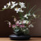 SYDDOL 17 Künstliche Orchideen im Topf, Zen Dekoratives Orchideen-Bonsai, Realistisch aussehende Kunstblumen für Tischdekoration und Wohnkultur (weiße Blume und schwarzer Topf)